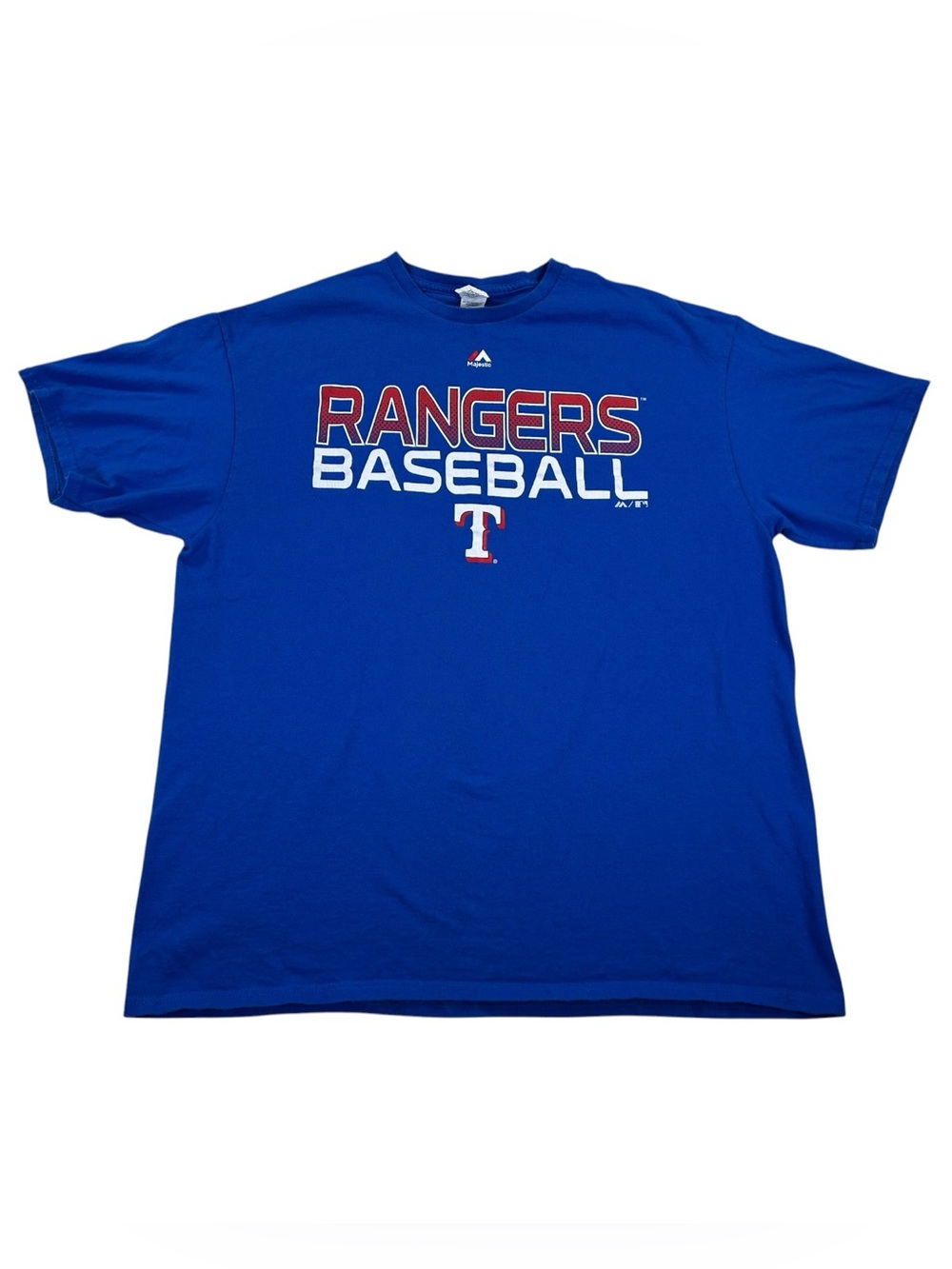 Majestic Texas Rangers T-Shirt Men’s XL Royal Blue MLB Baseball Y2K 2000s